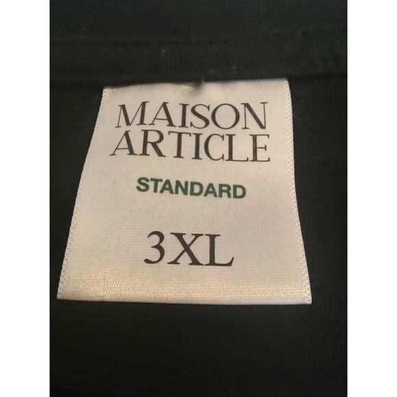 Maison Article T-shirt Standard Size XXXL, All Black, 100% Cotton, Short Sleeves - Picture 3 of 7